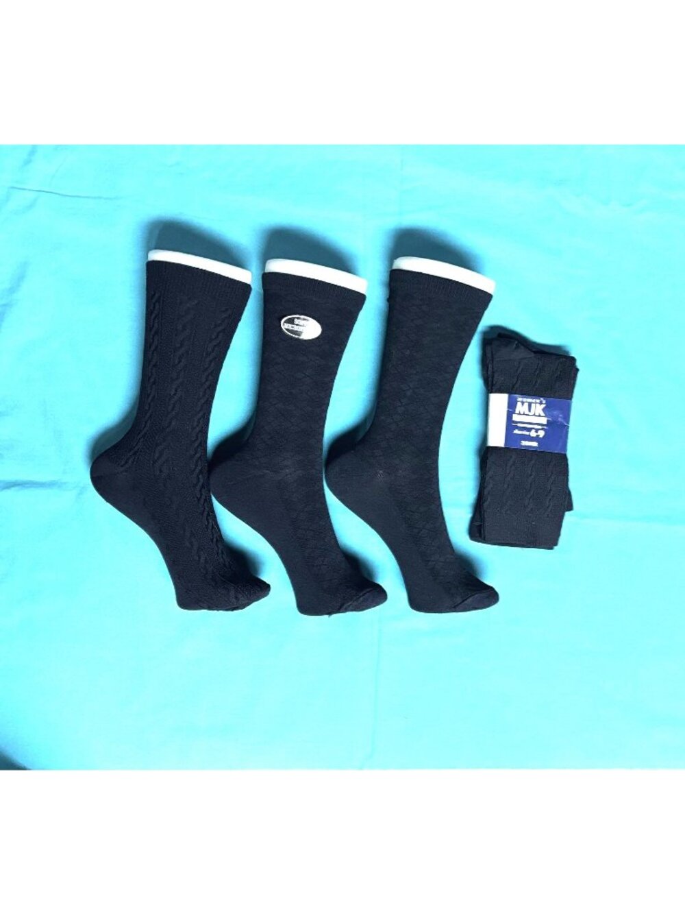 Black Pants Socks 3 Pair Fits Women's 6-9 Shoe MJK Classics New